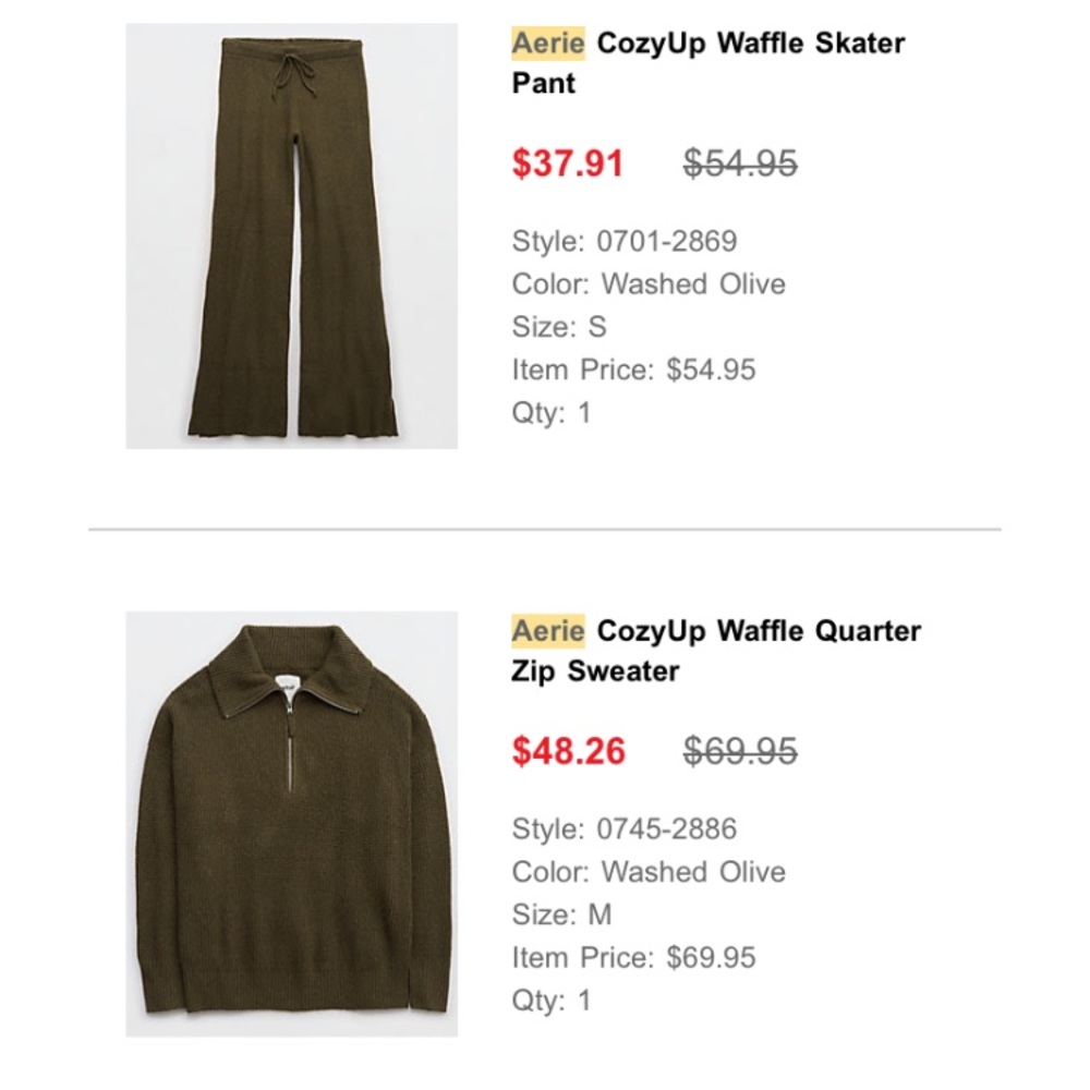 Waffle knit sweater set, forest green